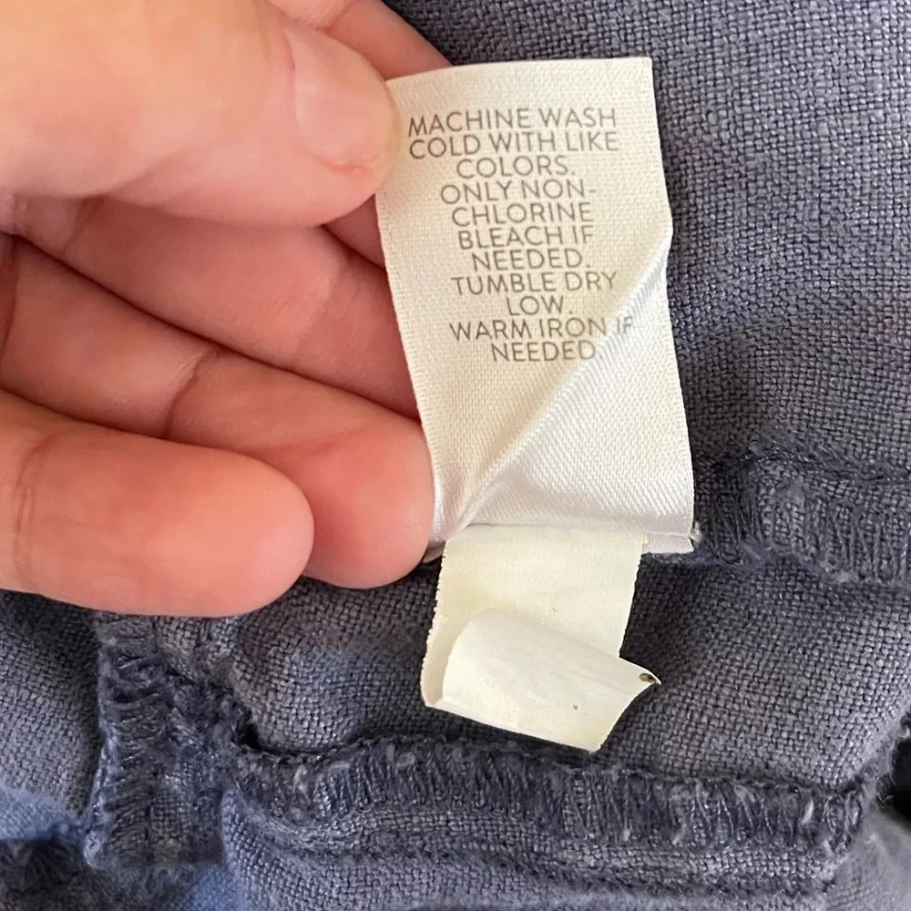 Women’s Pure J.Jill blue cropped pull-on pants, 100% linen, size medium petite - Picture 5 of 5